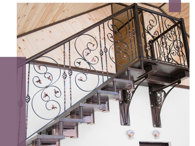 Кованые лестницы в Куйбышеве от 80878 руб. под ключ