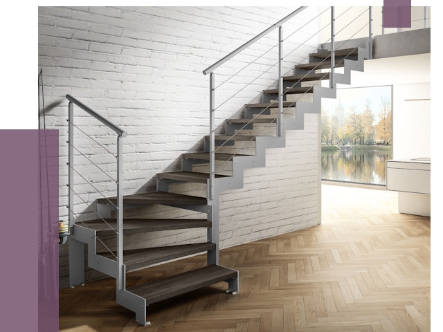Г-образные лестницы под ключ в Куйбышеве от 37588 руб. | ПРОЛЁТ-Кбш