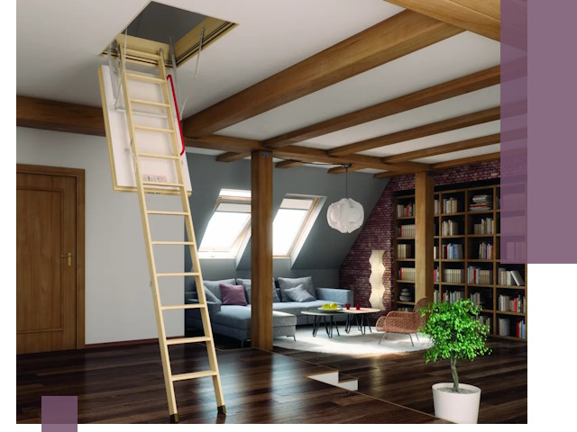 Чердачные лестницы под ключ в Куйбышеве: изготовление и монтаж