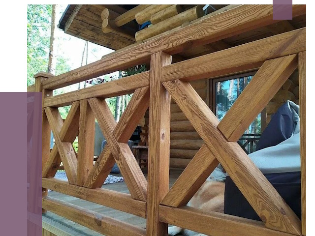 Деревянные перила под ключ в Куйбышеве от 7777 руб. 