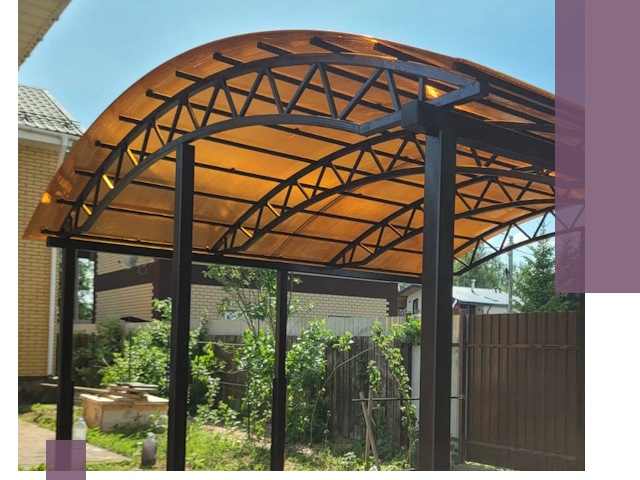 Изготовление навесов под ключ в Куйбышеве из качественных материалов