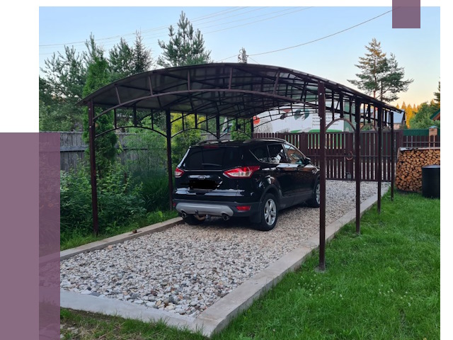 Навесы для автомобиля в Куйбышеве от 13324 руб.  | ПРОЛЁТ-Кбш