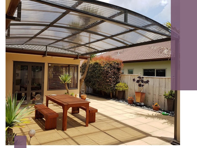 Навесы во двор под ключ в Куйбышеве — изготовление и монтаж