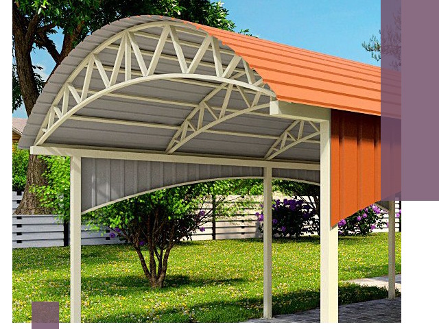 Навесы из профнастила под ключ в Куйбышеве — установка и монтаж