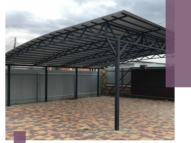 Металлические навесы под ключ в Куйбышеве — изготовление и монтаж