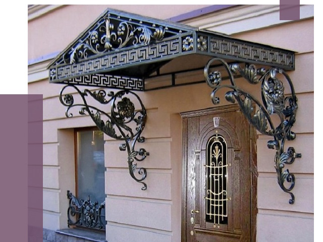 Кованые козырьки в Куйбышеве под ключ от 12909 руб. — ПРОЛЁТ