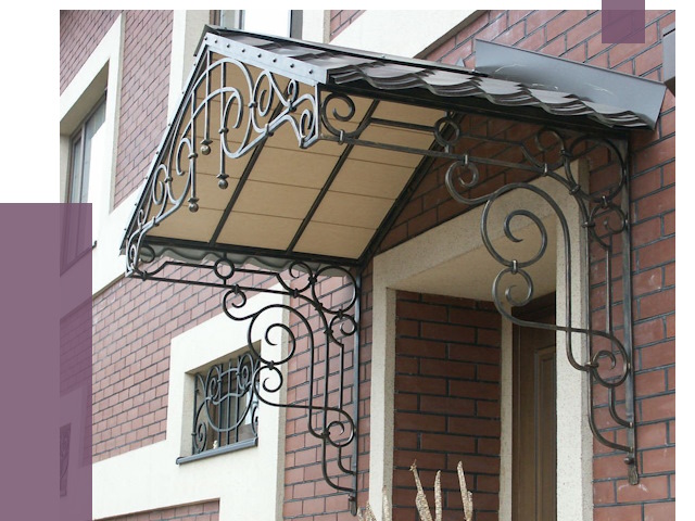 Двускатные козырьки в Куйбышеве под ключ от 12961 руб.