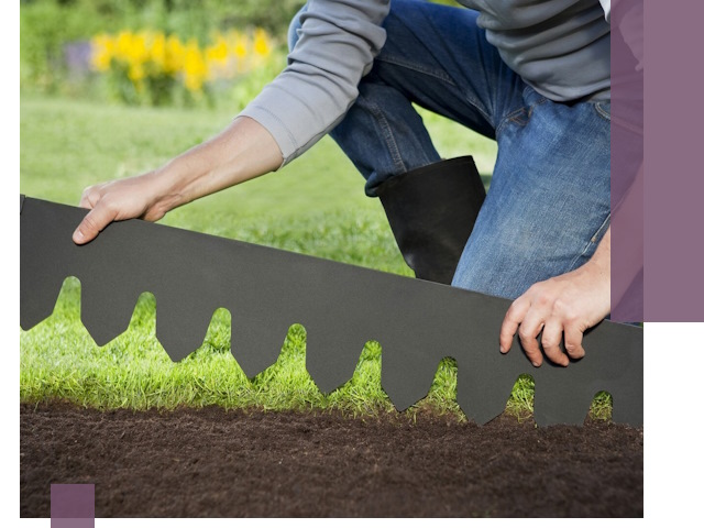 Металлические бордюры для газона в Куйбышеве — изготовление и монтаж